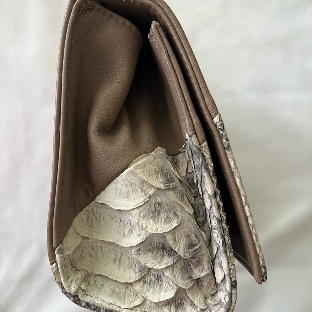 Tarryn Simone Neutral Python-Print Convertible Ba… - image 5